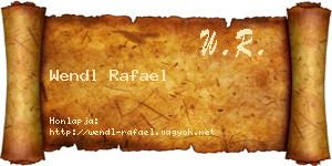 Wendl Rafael névjegykártya